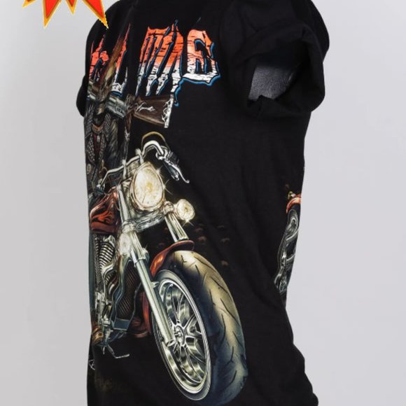 NEW WITH TAG ROCK CHANG HELL TIME GLOW IN THE DARK BLACK T-SHIRT - Picture 5 of 6